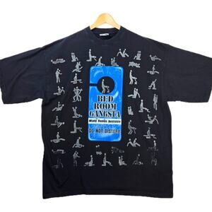 Vintage Bedroom Gangsta Shirt Mens 4XL Black Blue Funny Humor Joke Grunge Y2K